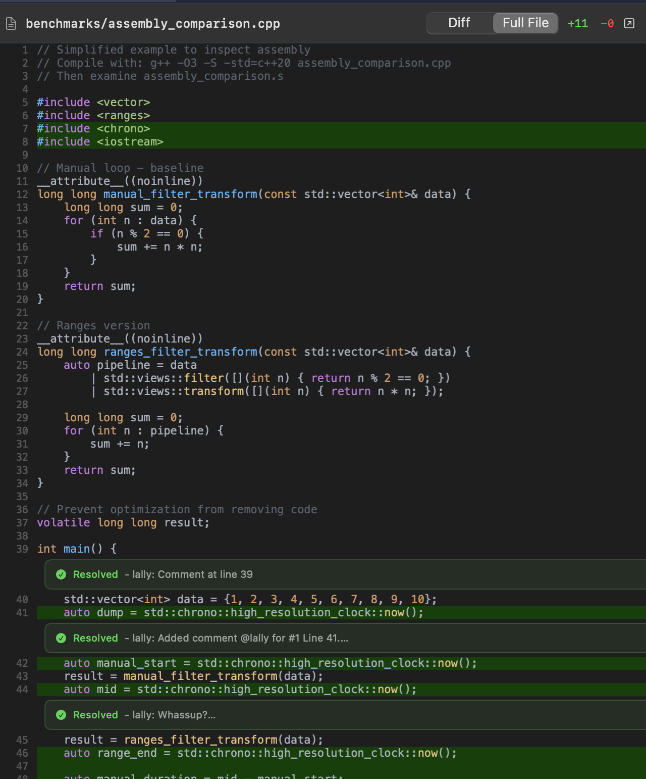 Full diff view without truncation